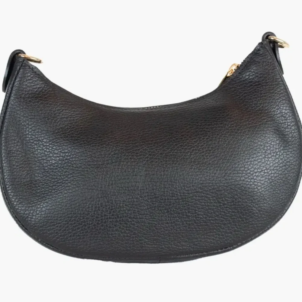 Persaman New York Black Hobo Bag with Gold Accents